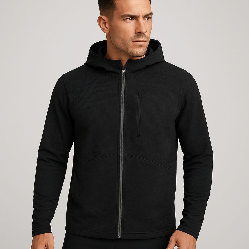 VRST Men’s Cold Weather Performance Hooded Jacket Wind & Water Resistant Black S